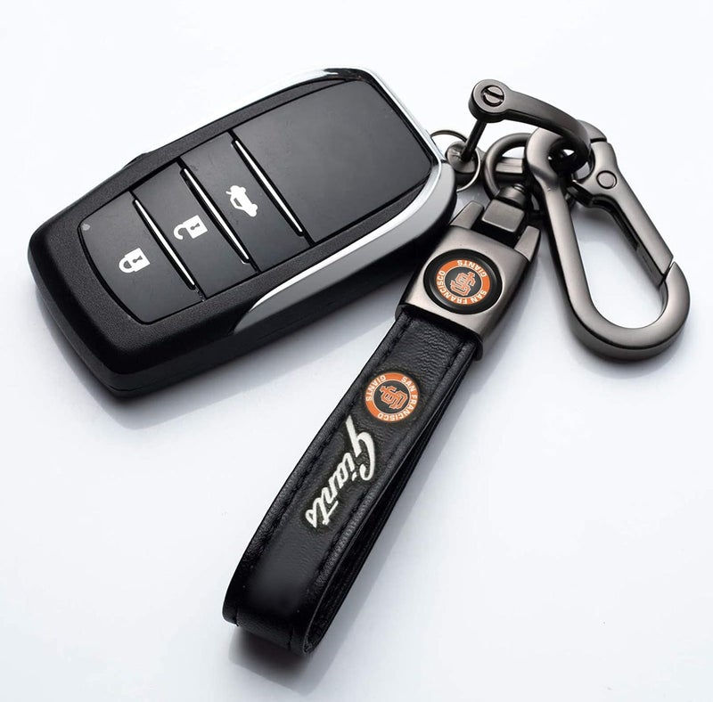 EMIJOY Car Keychain Keyring for S.F Giant Baseball Fans,San Fransisco Giant Accessories Women/Men's Keychains for Vehicles,Leather Key Ring Lanyard Car Key Fob Holder,Key Fob Keyring Replacement - Image 2